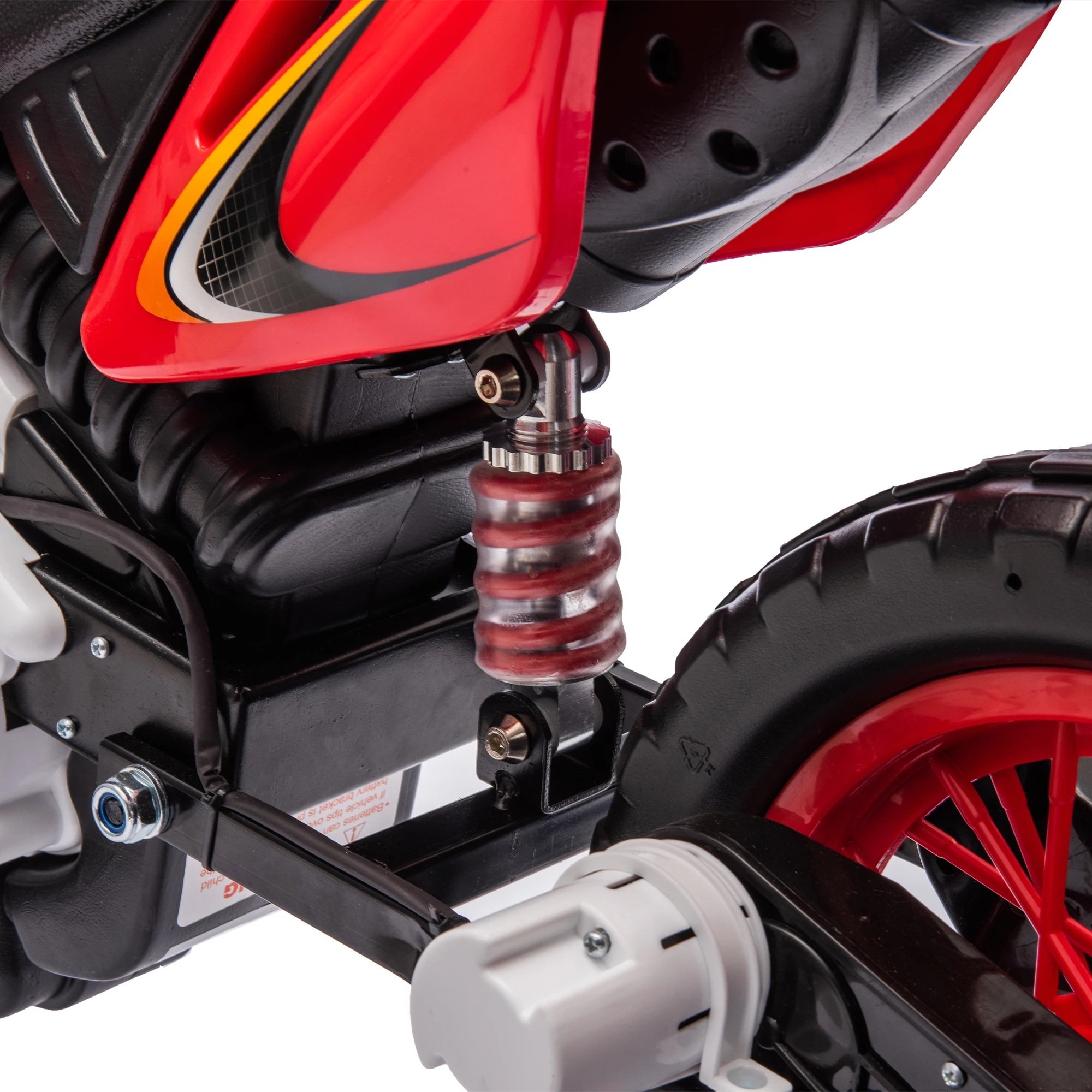 12v Kid Ride On Electric Toy Motorcycle,Rear Suspension,Twist Grip Throttle,Slow Start,Removable Training Wheels,Indie Music Box