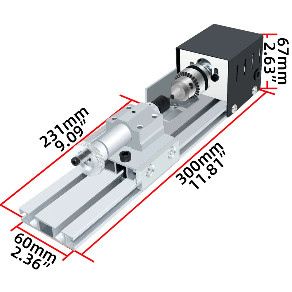 Mini Lathe Machine Tool 12-24V DIY Woodworking Wood Lathe Milling Machine Grinding Polishing Beads Drill Rotary Tool Set