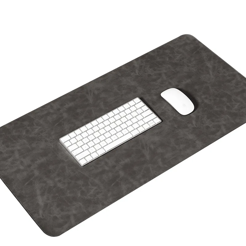 Premium Crazy Horse PU Leather Oversized Office Desk Mat and Mouse Pad
