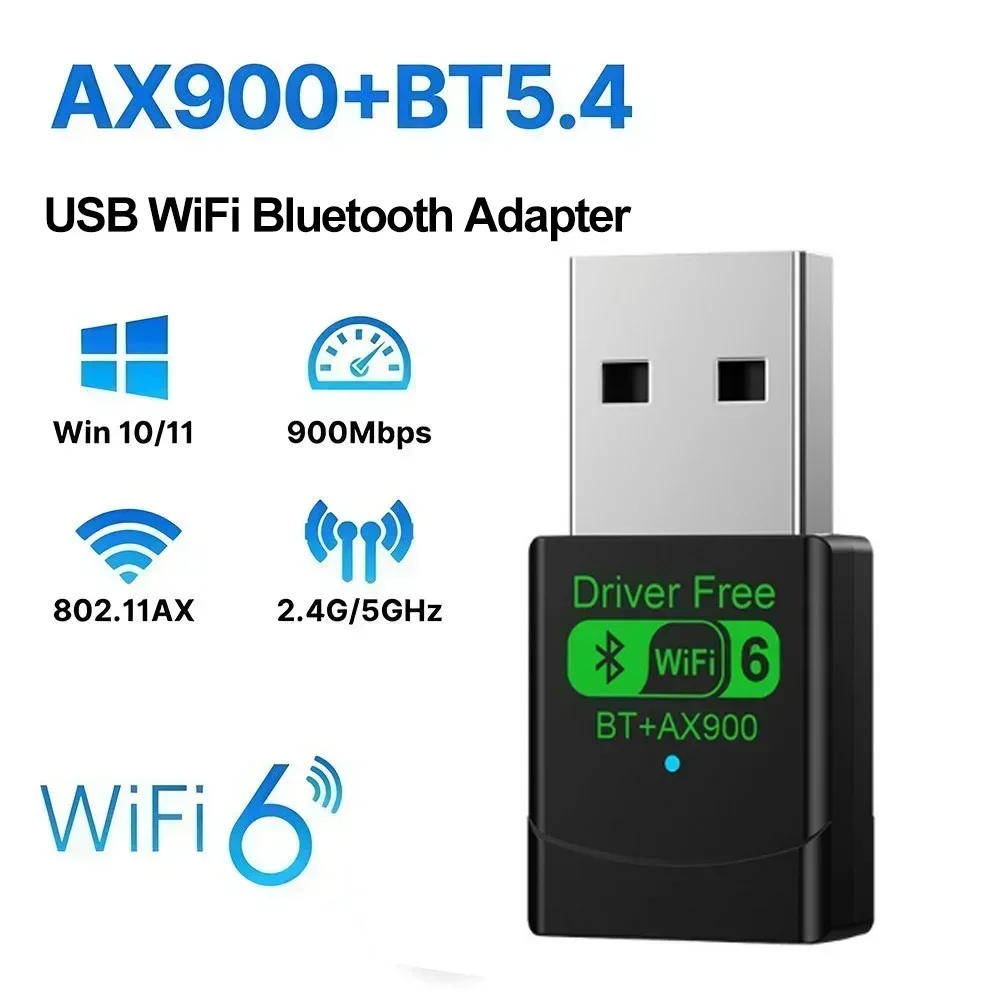 AX900 USB WiFi 6 Adattatore Bluetooth 5.4 Dongle 2 in1 Dual Band 2.4G e 5GHz USB WiFi Rete Wireless USB Wlan Ricevitore Driver gratuito
