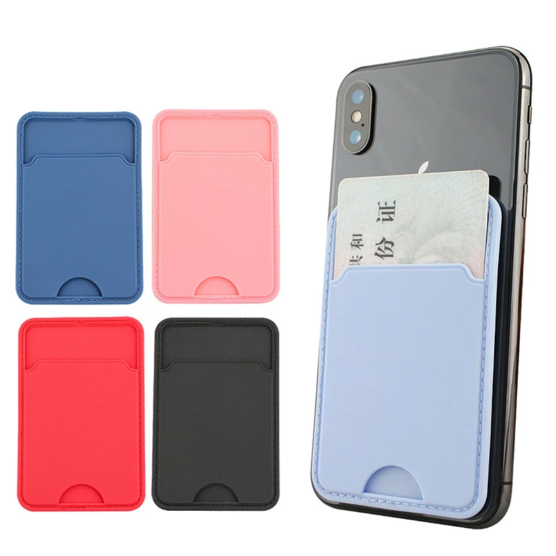 

1 Pcs Silicone Credit ID Card Holder Elastic Mobile Phone Wallet Wallet Case Adhesive Pocket Sticker Cellphone Accessories