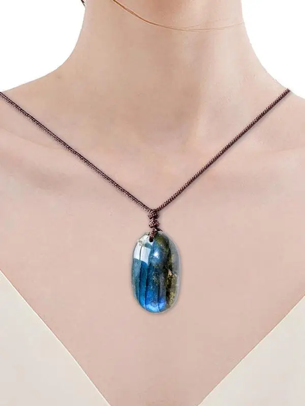 

Natural Labradorite Pendant Jewelry For Women Men Beads Healing Gift Crystal Blue Moonstone Stone Gemstone Handmade Waterdrop