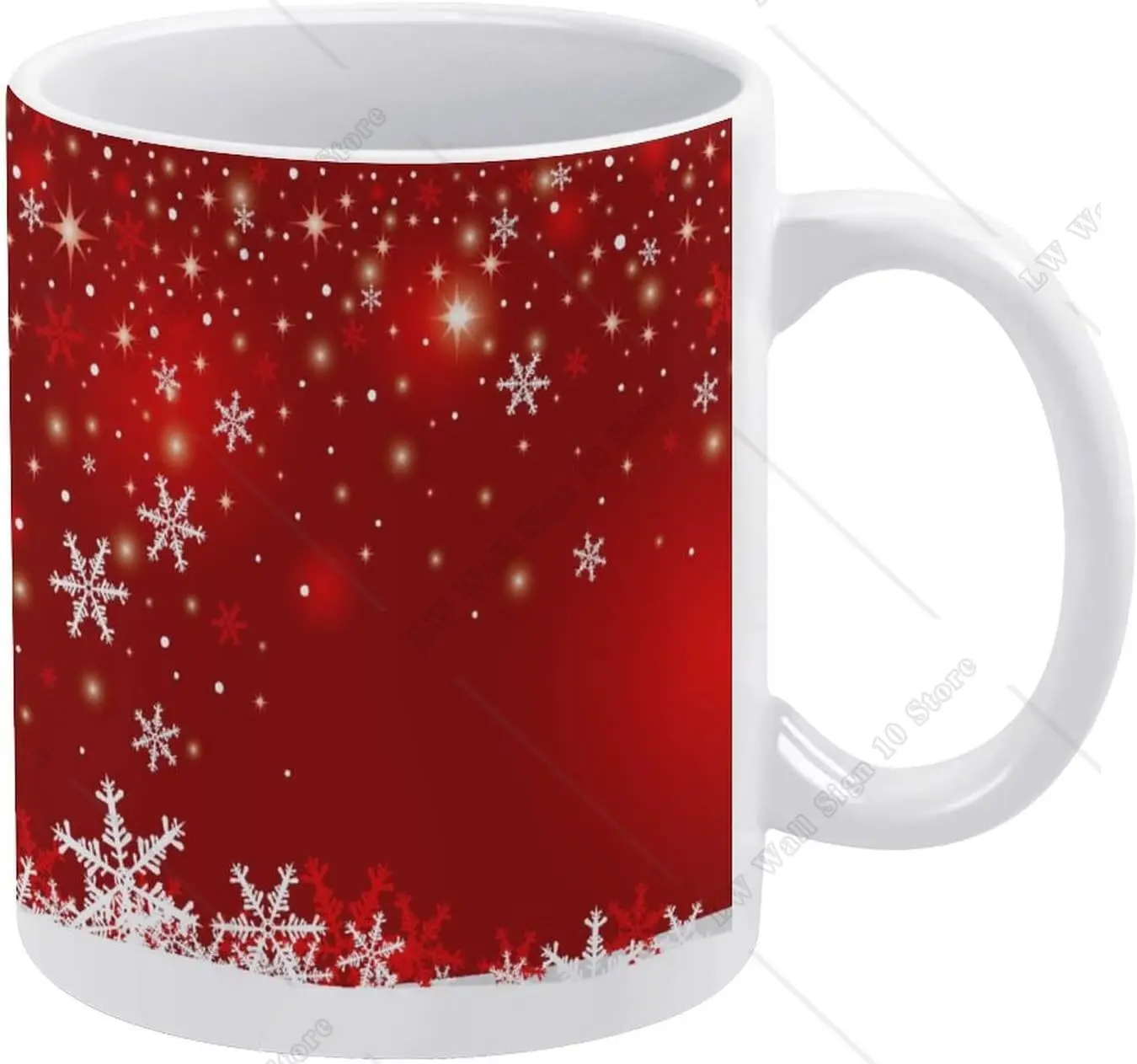 

Рождественская кофейная кружка со снежинками, красная, Рождественская, зимняя керамическая чашка с ручкой для молока и кофе, 11 унций, для дома, подарок «сделай сам»