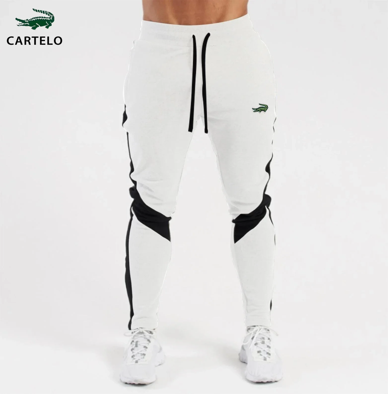 CARTELO Embroidery Men's Pants Color Matching Slim-fit PantsExercise Jogging Pants Casual Sweatpants Brand Men Clothing