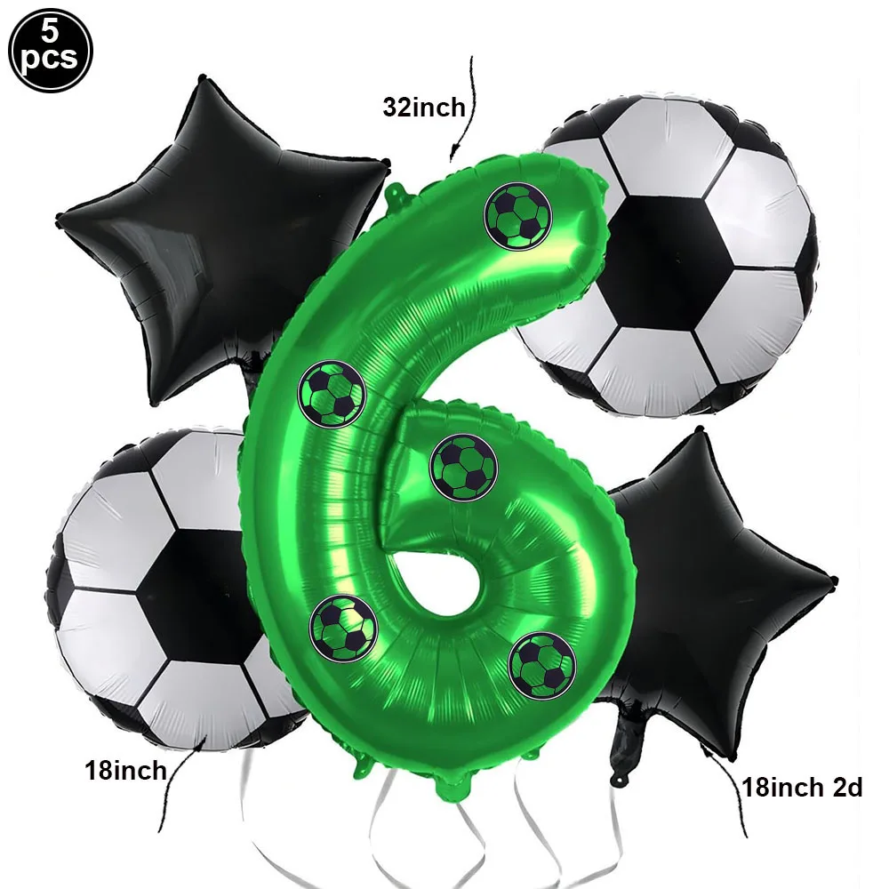 thumbnail image 1 of Decoración de cumpleaños de 7 ° balón de fútbol para niños, globos de papel de aluminio, número 7, decoración de fiesta de cumpleaños, 1 of 5