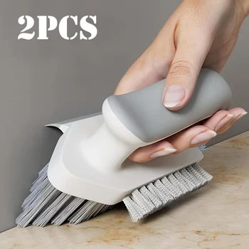 1/2 pezzi 4 in 1 spazzola per fessure e pavimenti in plastica durevole design portatile per la pulizia del bagno, della cucina, del soggiorno 1