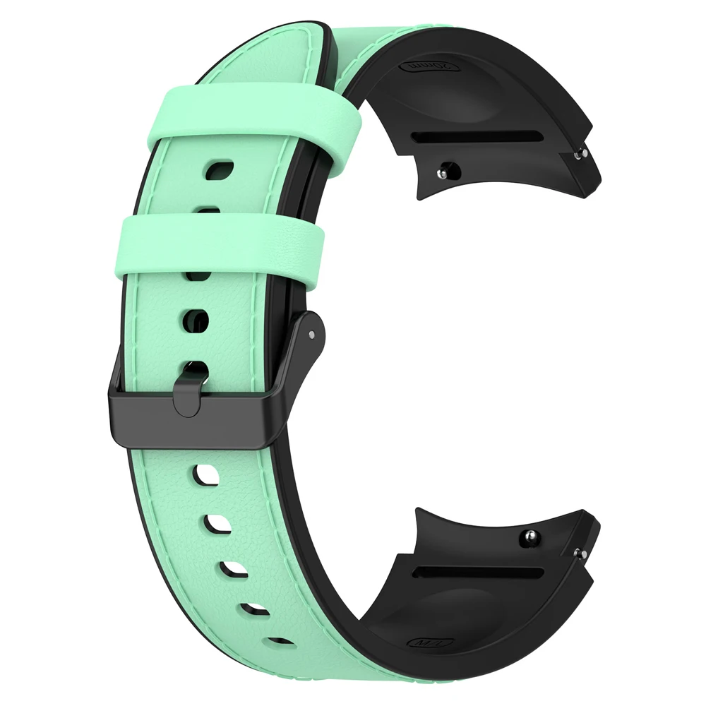Elegant Leather and Silicone Watch Strap - Premium Replacement Band Bracelet Belt