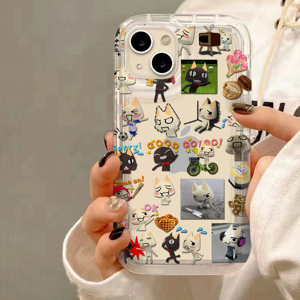 Adorable Clear Back Cat Design Phone Case