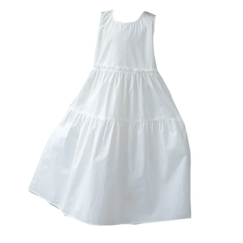 Big Girl Blue White Green Dress Long Kid Clothing Summer 2025 Tween Dresses 12-14-16 Girls 6 7 8 9 10 11 13 15 17 18 19 20 Years - Image 3