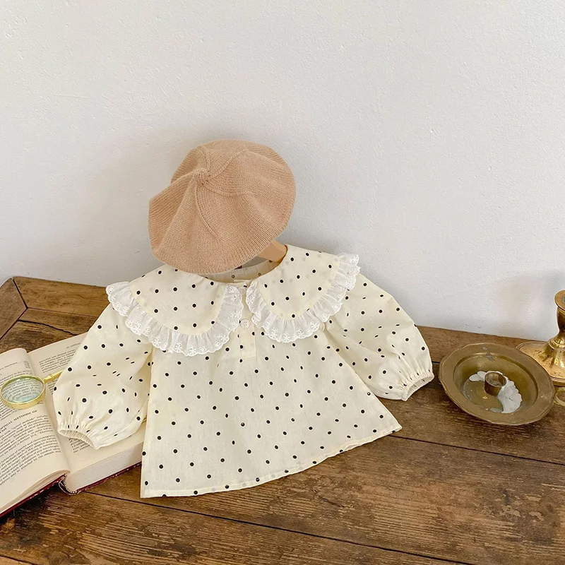 MILANCEL Spring Baby Girls Blouse Peter Pan Collar Toddler Base Tops baby girls blouse baby girls shirt