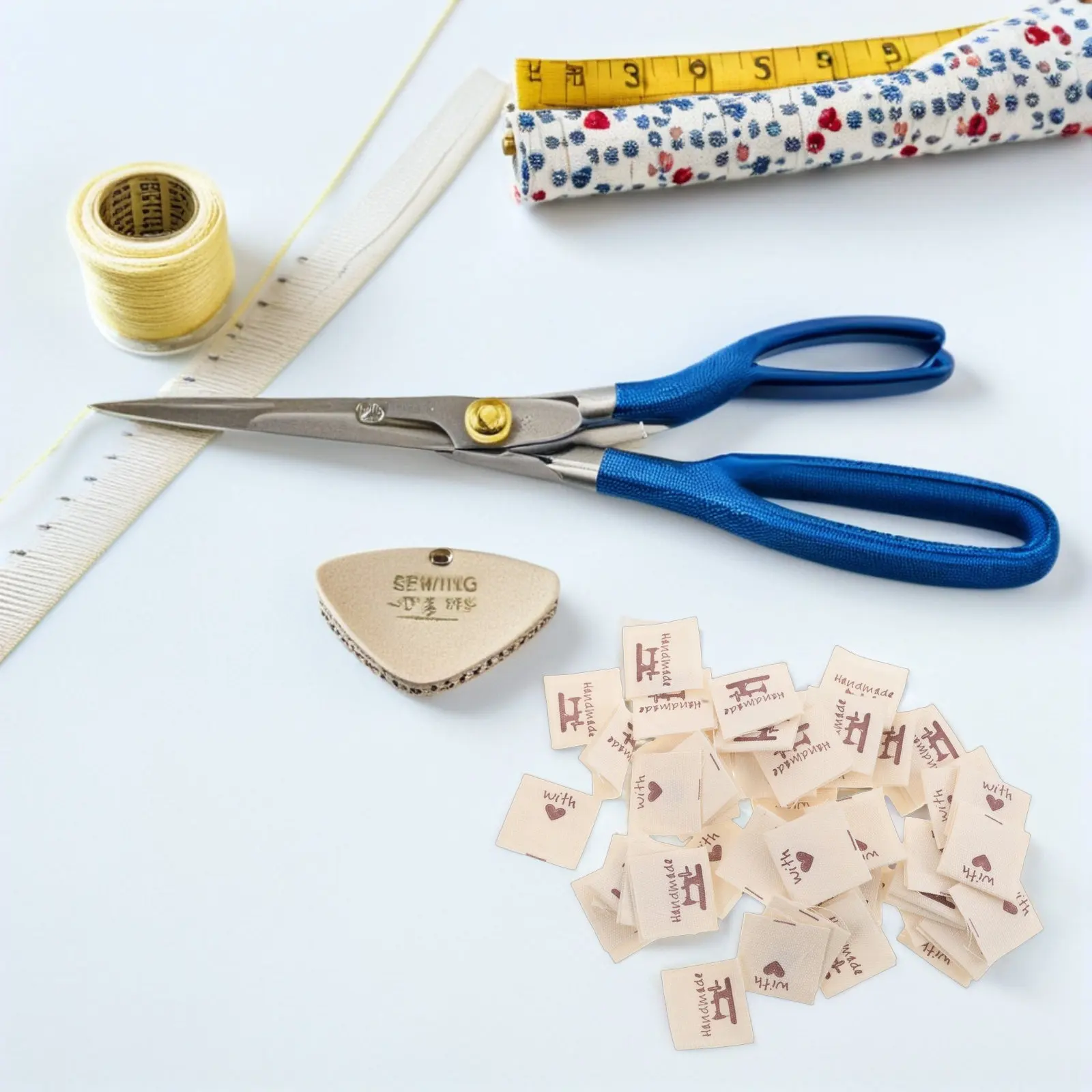 100Pcs 수제 바느질 직물 라벨 수제 의류 가방용 세탁 가능 색상 유지성 천 태그 크로셰 DIY 프로젝트