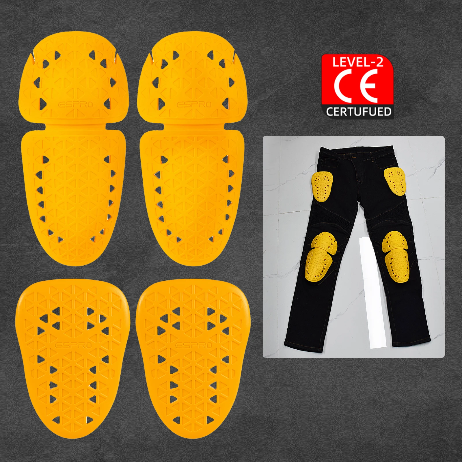 CE Level 2 Approved Knee Pads Hip Protectors For Motorcycle Pants Universal Insert Motorbike Protective Gear Knee Hip Protection
