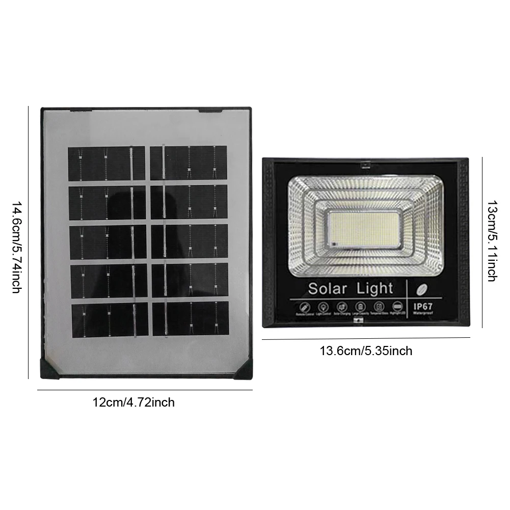 Solar Powered Wall Floodlight IP67 Waterproof Wall Lamp Auto-On Smart Wall Light Light Sensor Spot Lights for Garden Courtyard