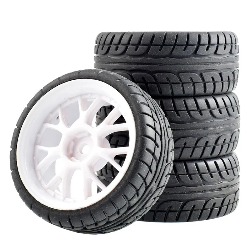 Keenso RC Car Gummireifen 4 Stück RC Truck Gummireifen Rad Reifen Zubehörteile für 1/10 ZD Racing Crawler Car(schwarz