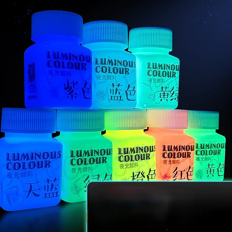 59ML Monochrome Fluorescent Night Light Two-in-one Acrylic Paint Art  Painting Creative Graffiti Liquid Luminescent Pigment - AliExpress
