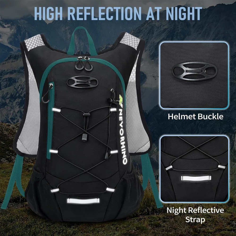 Zaino da Corsa 5L - Con vescica d'acqua da 1,5L,Leggero Zaino Idratazione con Strisce Riflettenti,Rete Traspirante per Outdoor, Maratona, Ciclismo, Alpinismo, Uomoe Donna