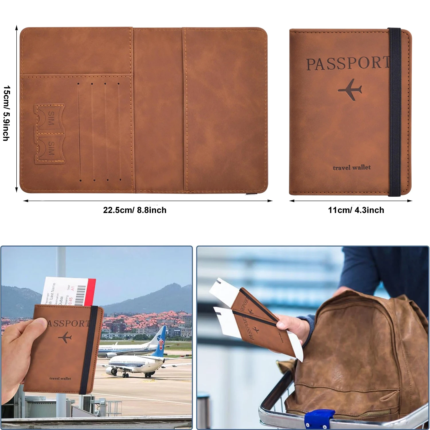 Passport Holder for Travel Essentials Passport Wallet Cover Case for Travel Accessories,Passport Book Holders for Women/Men Best Sellers In Luggage, Bags