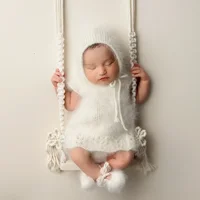 Baby Swing  New Born Photography Props Wooden Chair  Babies Posing  Aid Furniture Infants Photo Shooting  Accessories 4