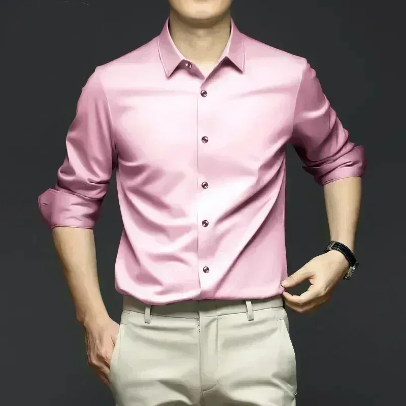 Long Sleeve Shirt Men's Non iron Wrinkle Resistant Business Dress Professional Casual Suit