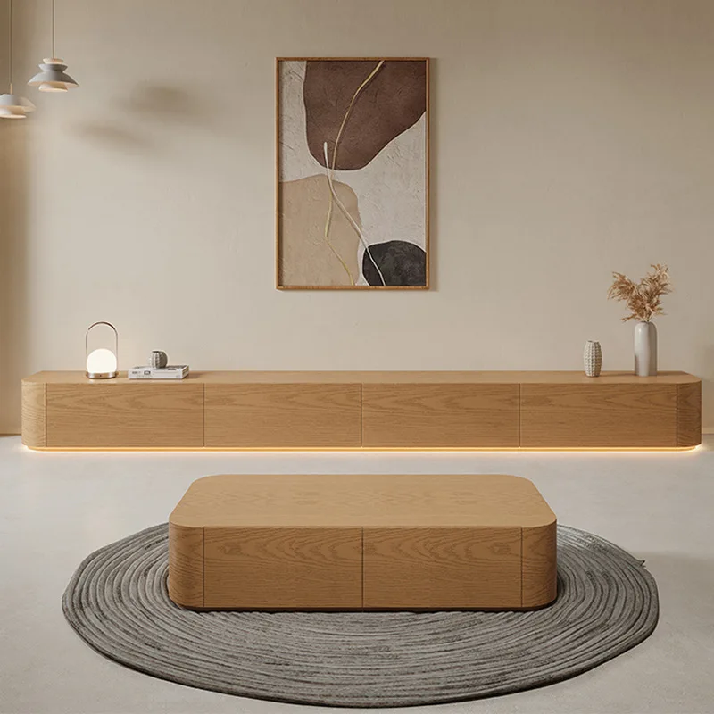 

Living Room Exhibition Tv Table Light Drawer Wood Modern Display Tv Stand Minimalistic Salon Floor Mueble Salon Home Furniture