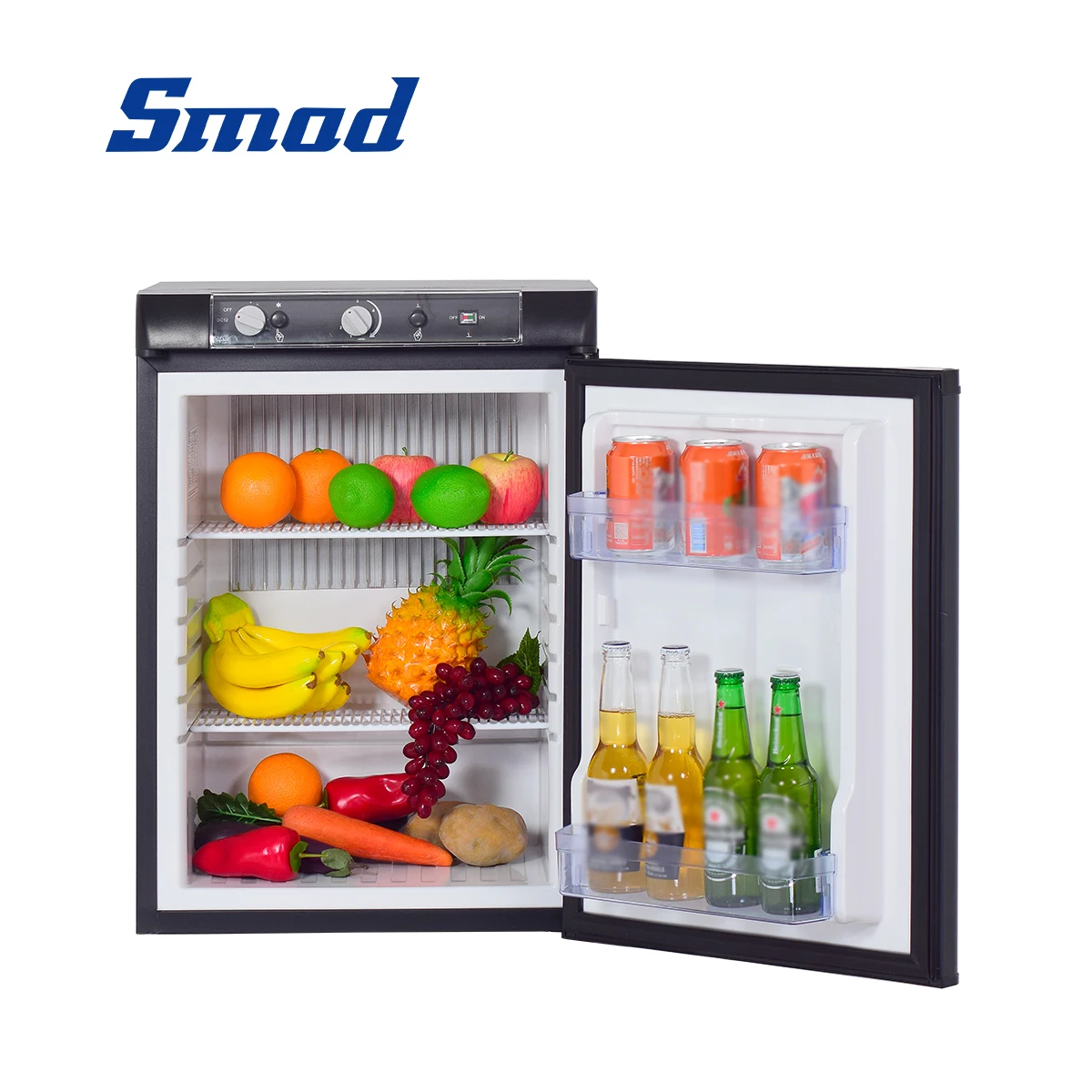 Smad Compact Mini Fridge Quiet No Noise Absorption Refrigerator with Lock  40L Truck Fridge 110V/12V Refrigerator 1.4 cu.ft, Black