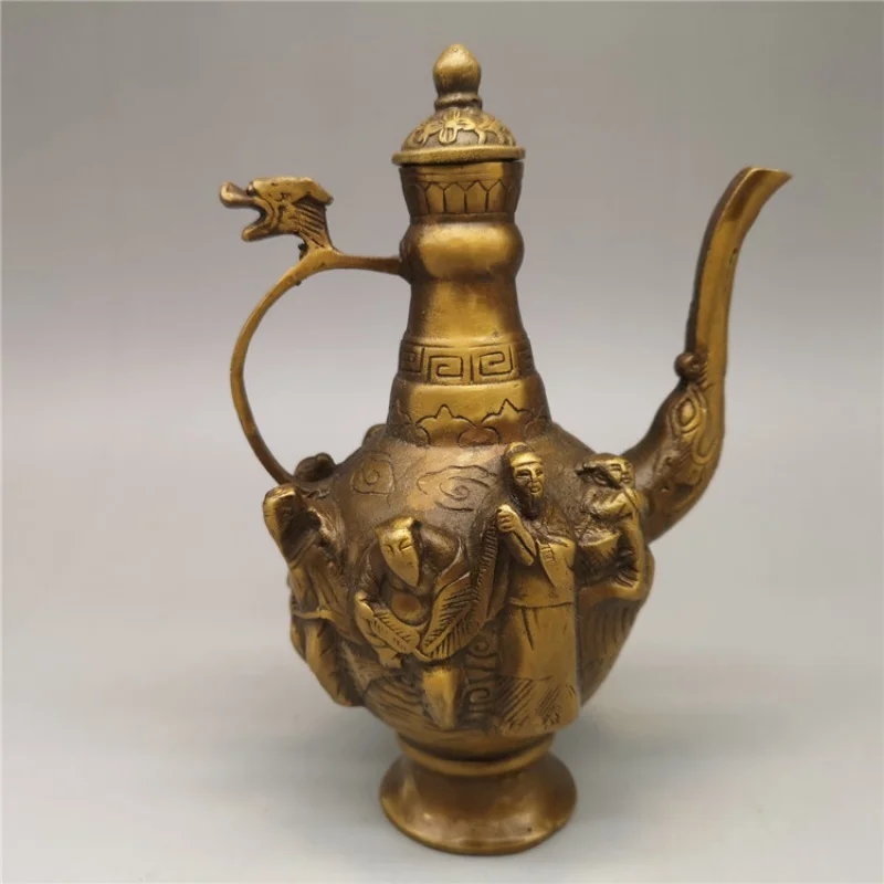 

Antique Crafts Antique Old Crafts Copper Eight Immortals Pot Wine Pot Teapot Decoration Domestic Ornaments Wholesale