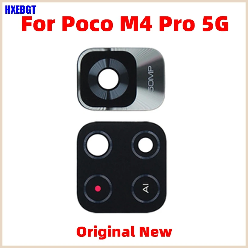 

Original New Camera Lens Glass For Xiaomi Poco M4 Pro 5G With Adhesive Glue Sticker Back Camera Glass Lens Mobile Phone Parts