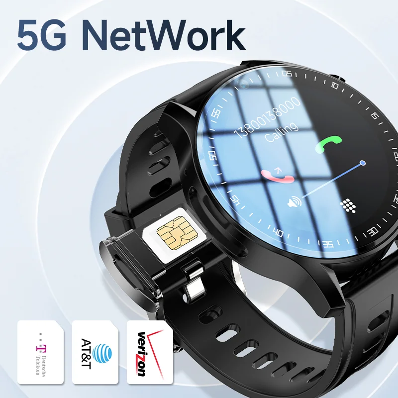 5G LTE 그물 128G GPS LBS 와이파이 스마트워치 다운로드 앱 HD 카메라 영상 통화, 남성 구글 플레이 SIM 카드, IP67 방수 스마트 워치
