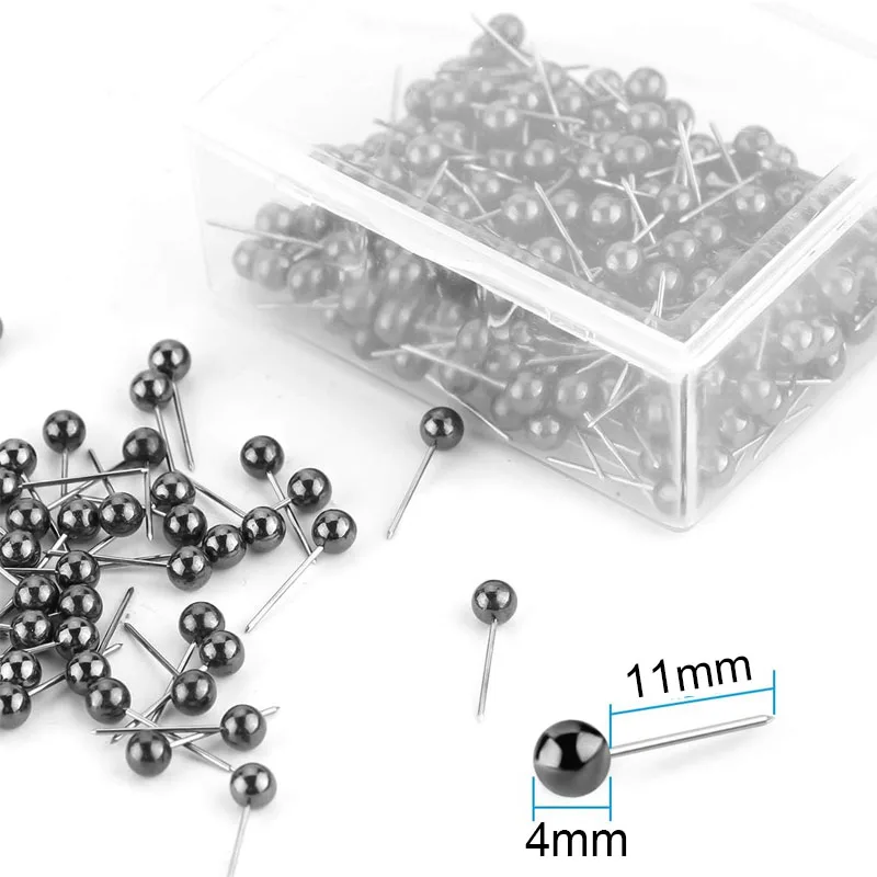 200 Pcs 1/8Inch Retro Metallic Color Map Tacks for Cork Board plastic push pins
