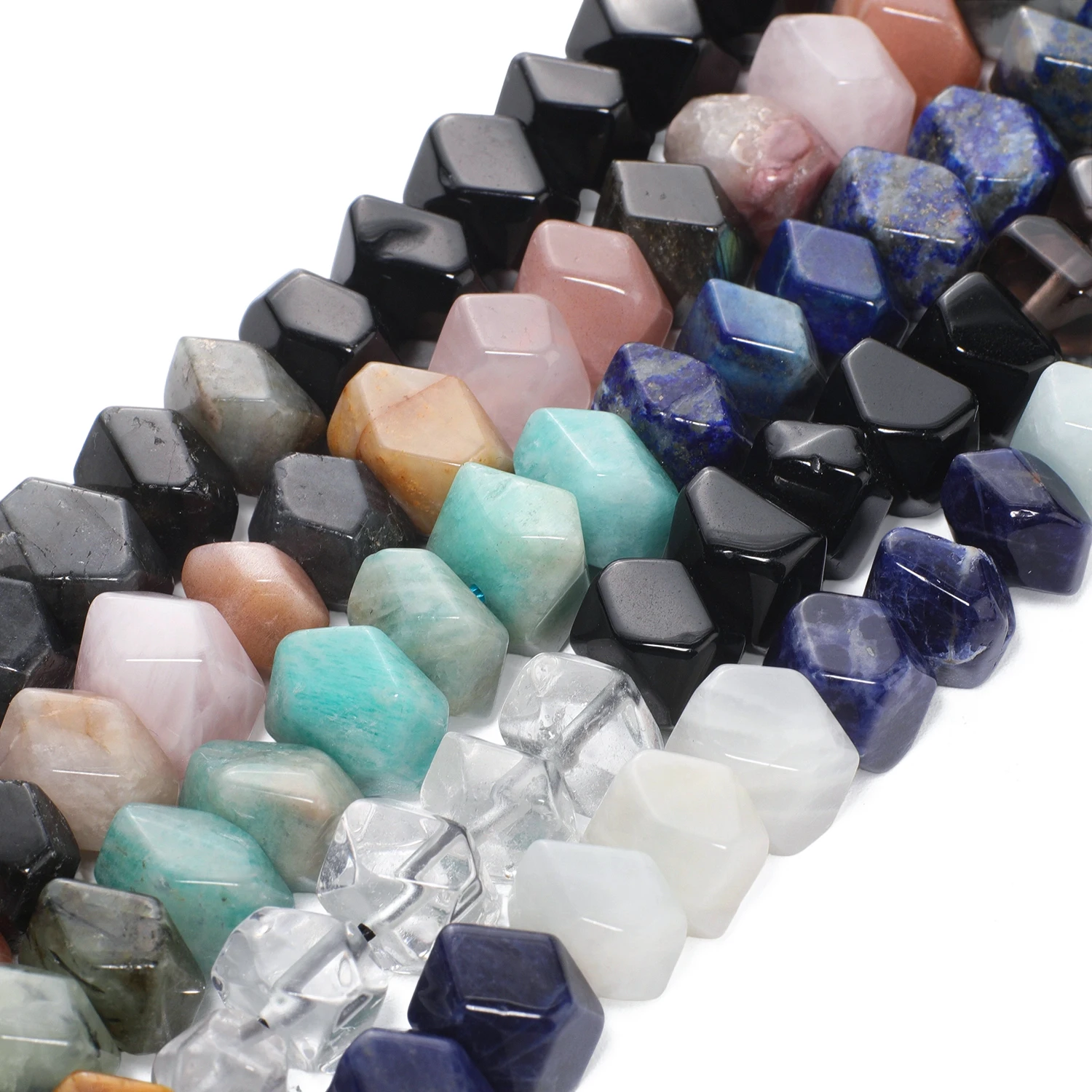 6x11mm natürliche unregelmäßige Rondelle gemischte Steinperlen Rosenquarz Tigerauge Lapislazuli Perlen für DIY Schmuck Armband 7,5 Zoll – Detail 9