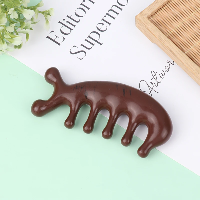1Pc Resin Massage Comb Head Meridian Scalp Comb Face Eye Shoulder Neck Scraping Treatment Anti-static Wide Tooth hair comb hair styling tools hair brush comb hair comb set