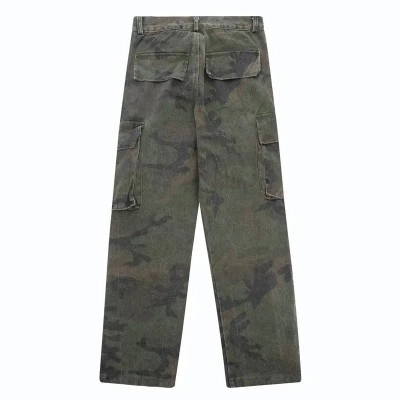 2023 Vibe Stil Brief Stickerei Camouflage Baggy Männer Cargo Hosen Gerade Hip Hop Lange Hosen Taktische Bekleidung Ropa Hombre – Detail 18