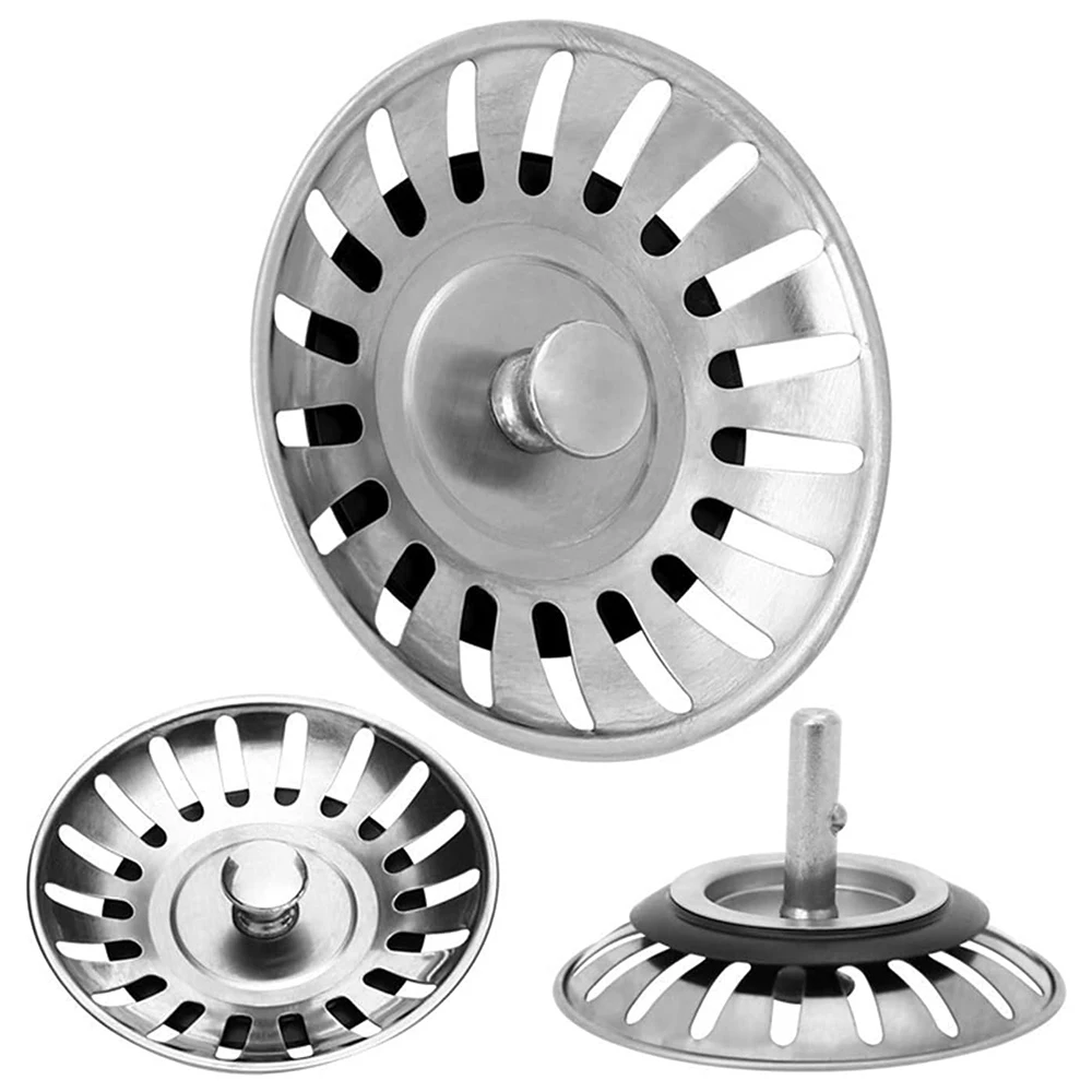 Kitchen Sink Filter Stainless Steel Hole Bathtub Drain Hair Catcher Stopper Sewer Strainer Basin Waste Plug No Clog Filter