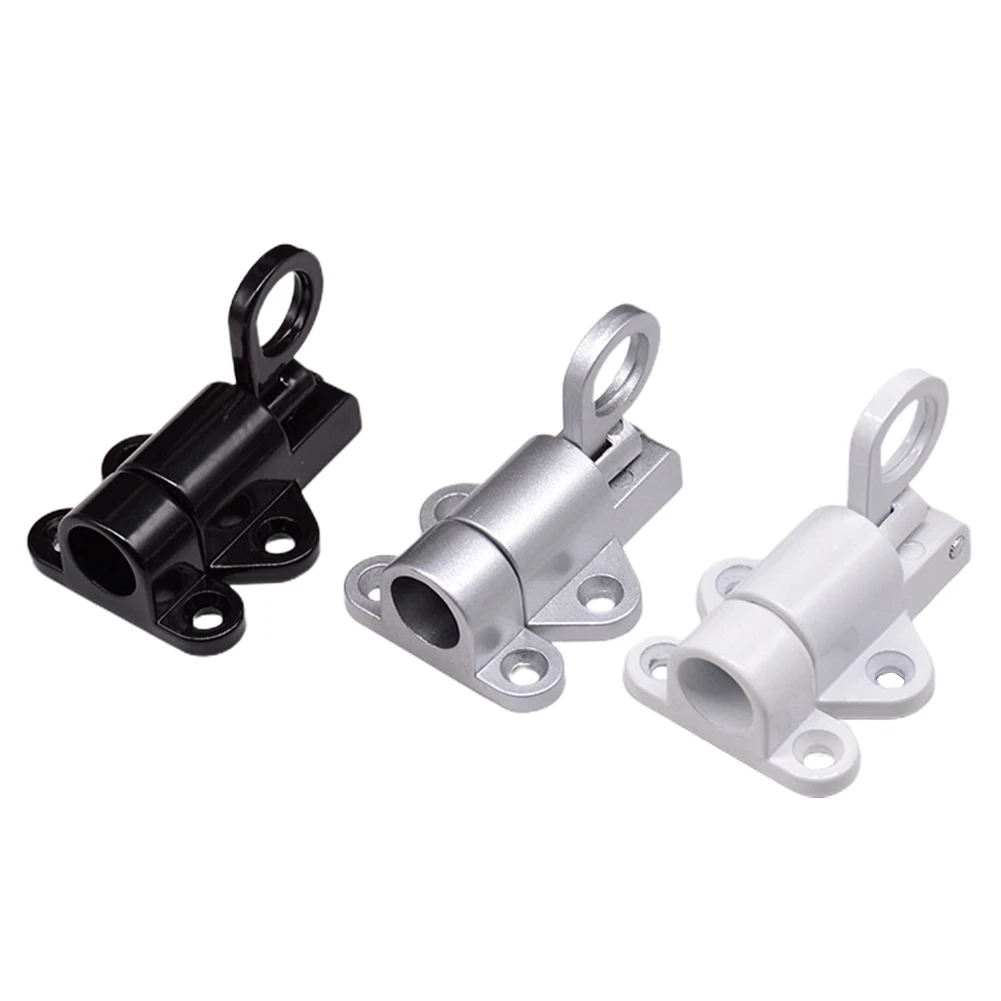 Aluminum Alloy Automatic Spring Latch Black/Gray/white Solid Aluminum Door And Window Latch Lock Furniture Hardware Accessories Door Latch