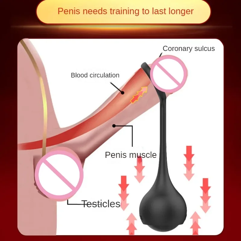 Penis Extender Glans Trainer Cock Ring Ball Weight Hanger Stretcher Enlargement Silicone Dumbbell male sex toys for Men