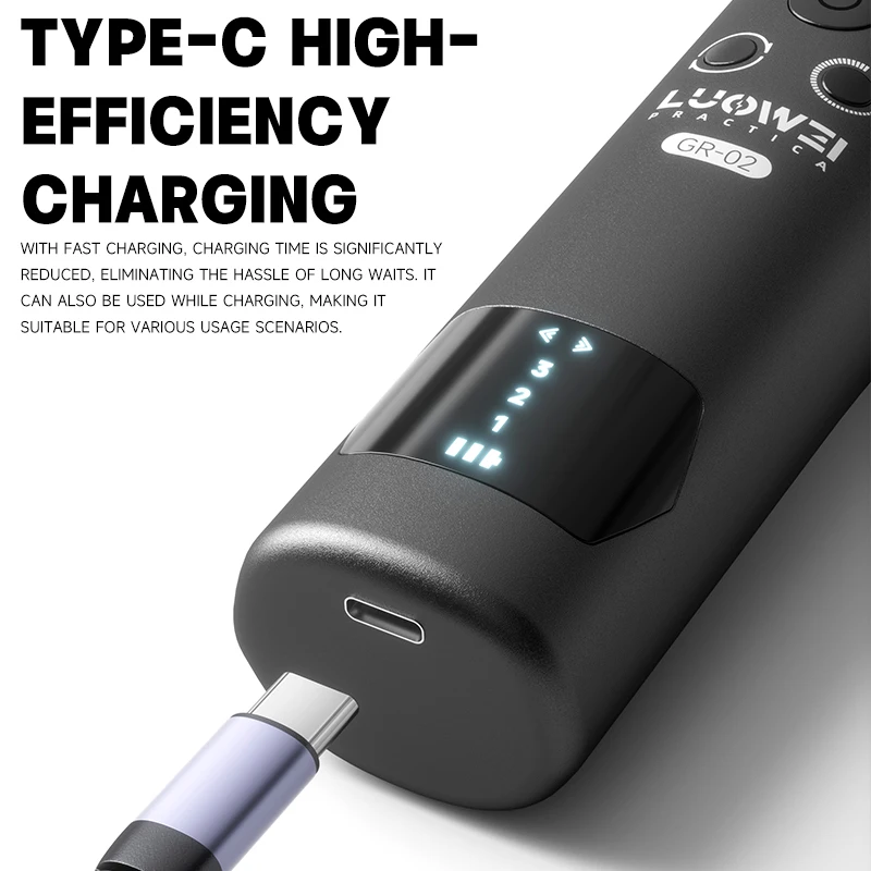 루웨이 GR-02 소형 스틸 캐논 접착제 제거기, 3단 속도 조절 전동 접착제 제거기 1800mAh, 휴대용 휴대폰 화면 수리 도구