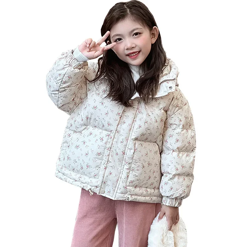 Children Jackets Girls Coat Winter Clothes Girl Floral Cotton Jacket New Fashion Childrens Cotton Jacket Thickened Winter