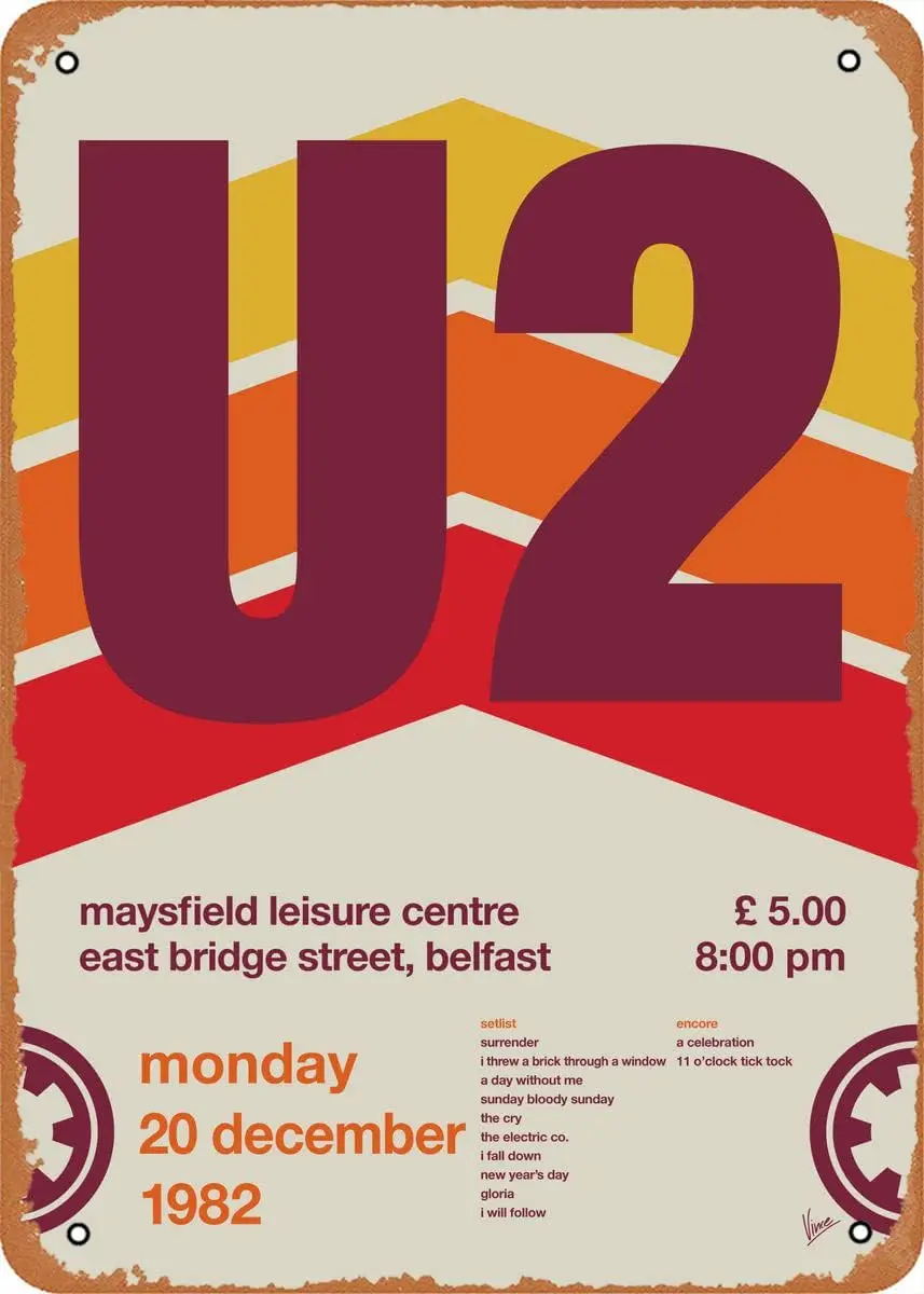 

Плакаты для концертов No042 MY U2, металлический жестяной плакат для концерта, винтажный художественный Настенный декор 12x8 дюймов