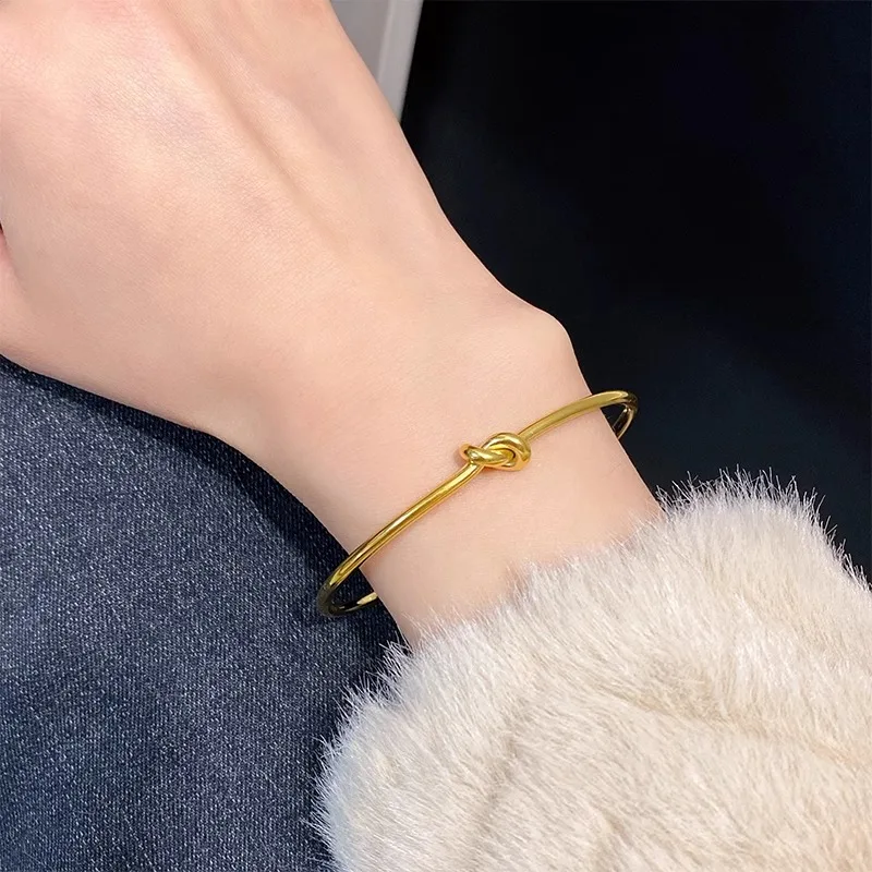 Stainless Steel Bracelets Vintage Men's Fashion Woven Twist Texture Bangles For Women Jewelry Statement Streetwear Goth Gifts