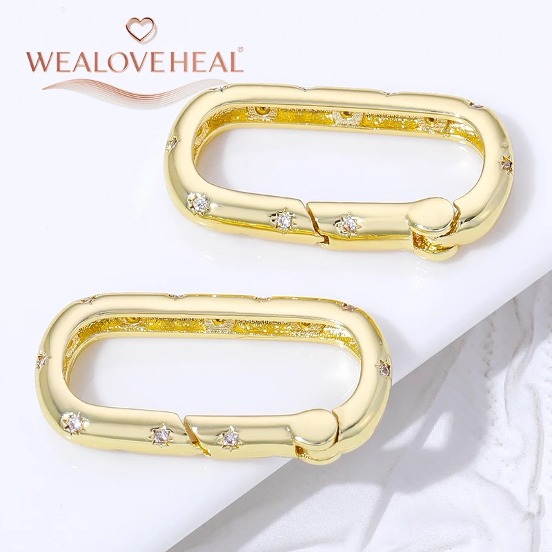 karabinerhaken,18K Vergoldeter Messing-Druckknopfverschluss, Vintage Ovaler Schlangenglied-Verbinder für Schmuckherstellung, DIY Halsketten- und Armbandzubehör – Detail 23