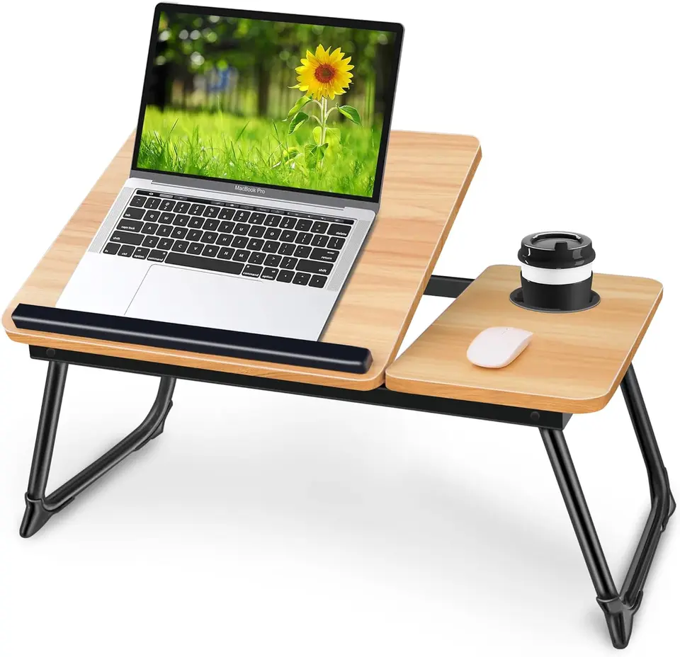 Adjustable Portable Laptop Desk with Cup Holder
