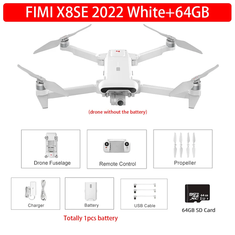 best drone with camera FIMI X8 SE 2022 Version 10km RC Drone FPV 3-Axis Gimbal 4K Camera HDR Video GPS Helicopter 35mins Flight Quadcopter RTF gps drone Camera Drones