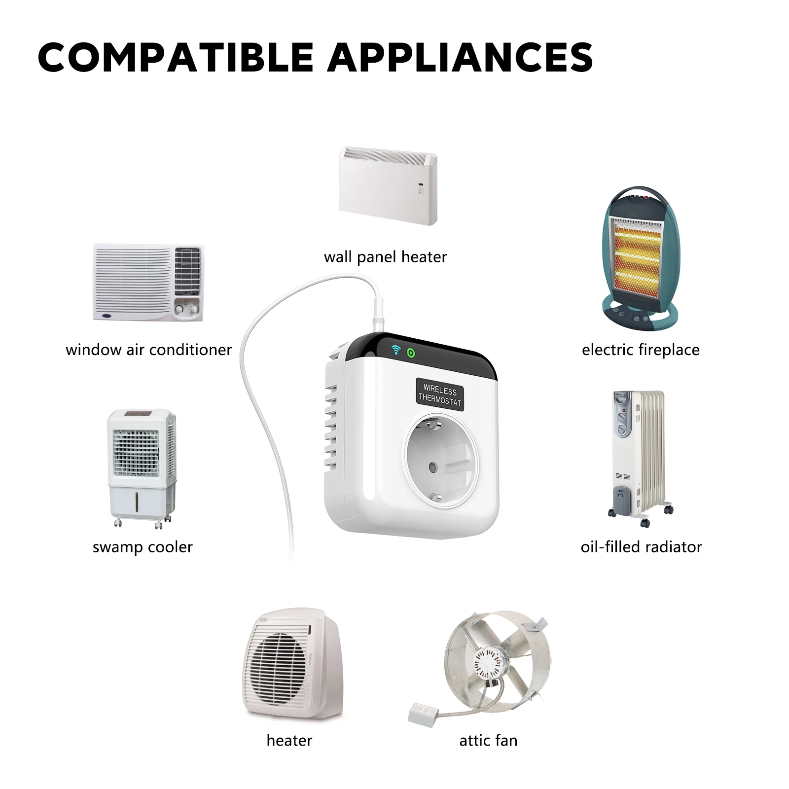 Programmable Smart Wifi Thermostat Plug Outlet Temperature Controller 15A  Wireless Plug-in Socket APP Control Voice Control - AliExpress