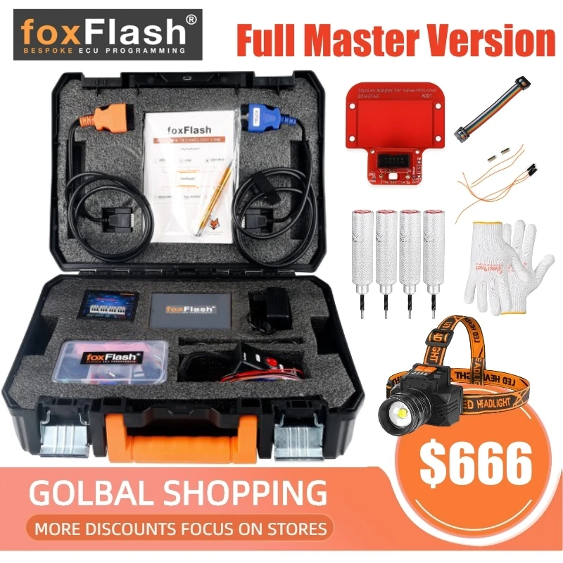 FoxFlash 초강력 ECU TCU 클론 칩 튜닝 도구 마스터 지원, VR 읽기 및 자동 체크섬, OBD, 벤치, JTAG, BOO, BDM 모드