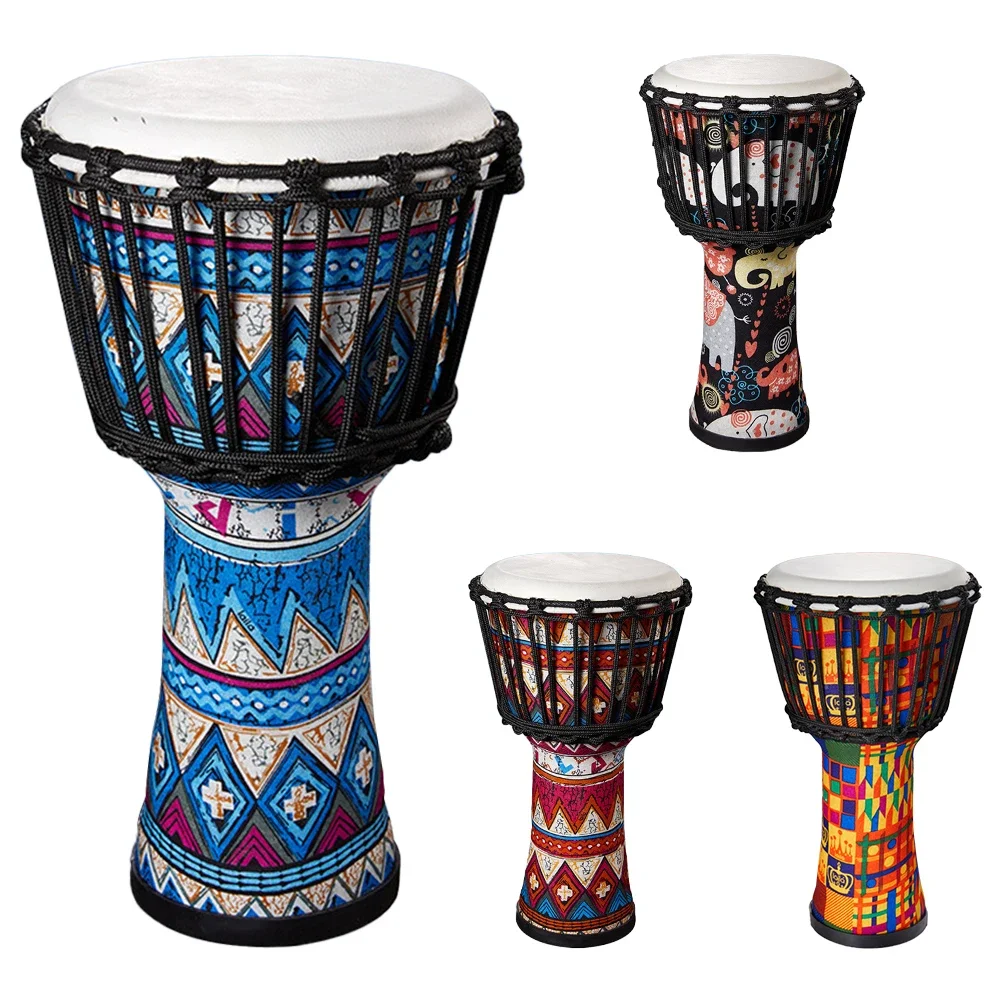 African Drum 8 Inch Portable Goatskin Drumhead with Colorful Art Patterns Adults Kids Percussion Musical Instrument for Beginner- musical percussion instruments