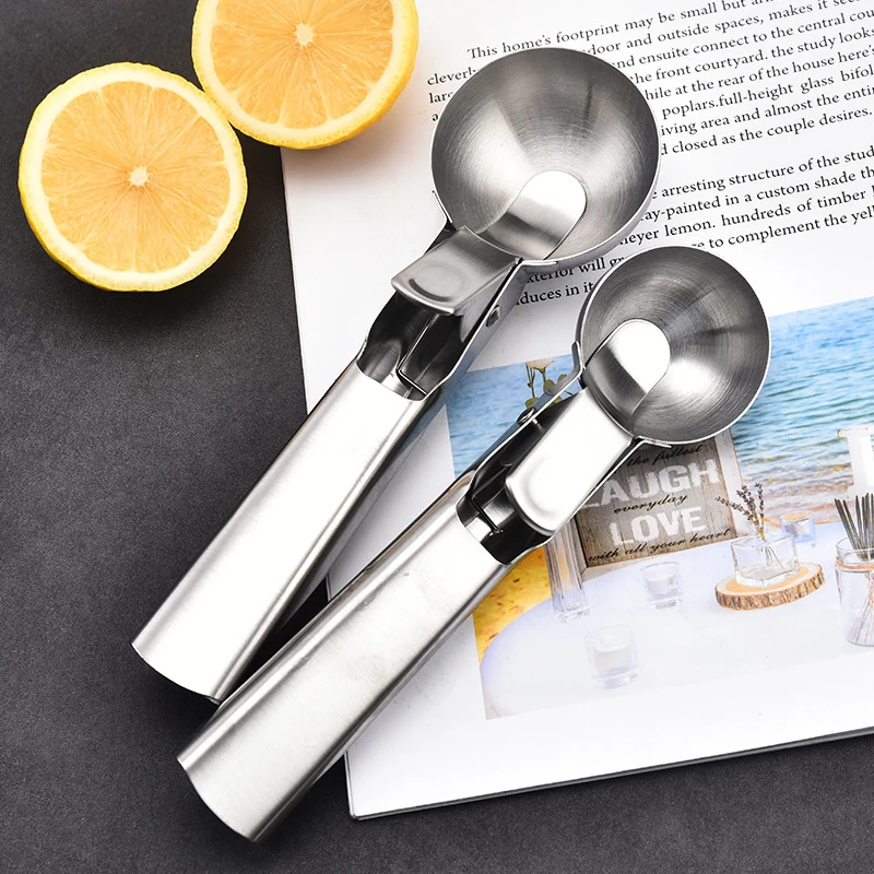 Ice Cream Scoops Stainless Steel Ice Cream Digger Non-Stick Fruit Ball Maker Watermelon Spoon Tool