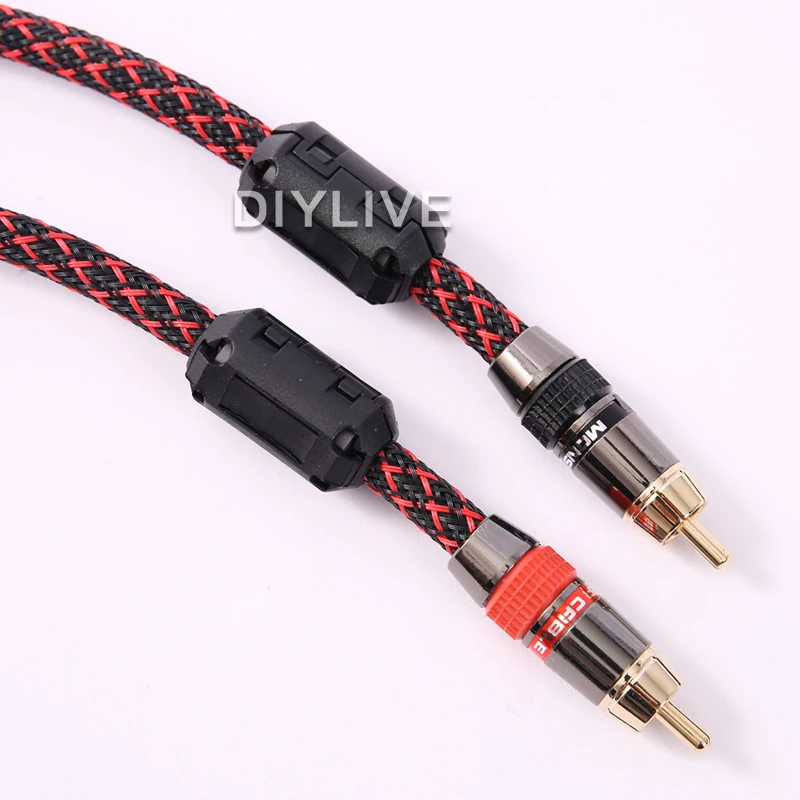 DIYLIVE Hifi RCA Cable High Quality 6N OFC HIFI 2RCA Male to Male Audio Cable