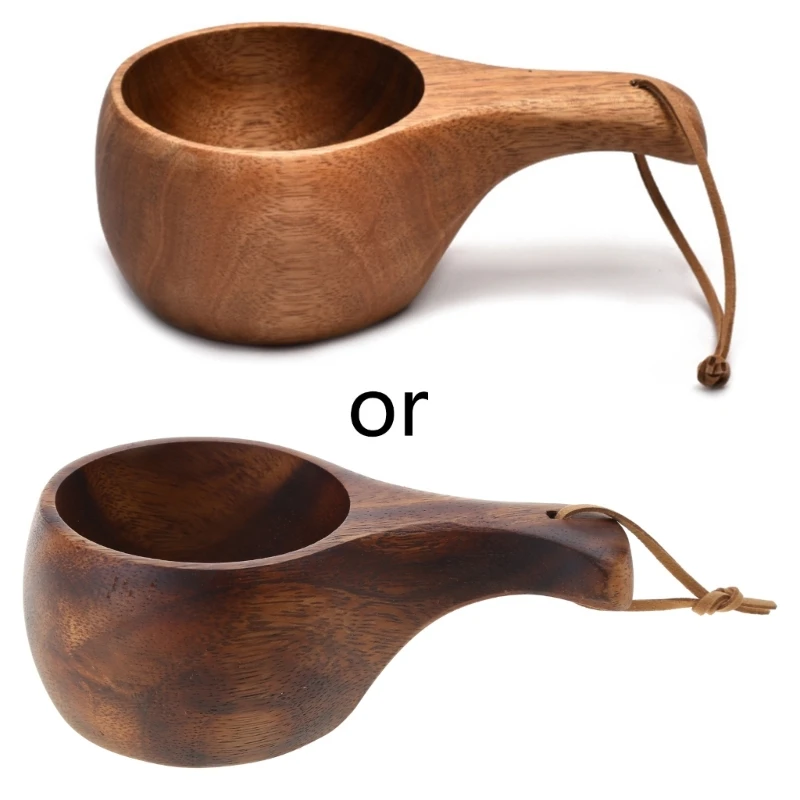 210ML Finland Kuksa Portable Wood Coffee Mugs Handmade Milk Cup With Handgrip Breakfast Drinking Kitchen Drinkware coffee cup coffee mug