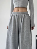 Y2K Harajuku Wide Leg Sweatpants Women Streetwear Baggy Oversize Gray Sports Pants High Waist Drawstring Casual Joggers Trousers - Image 4
