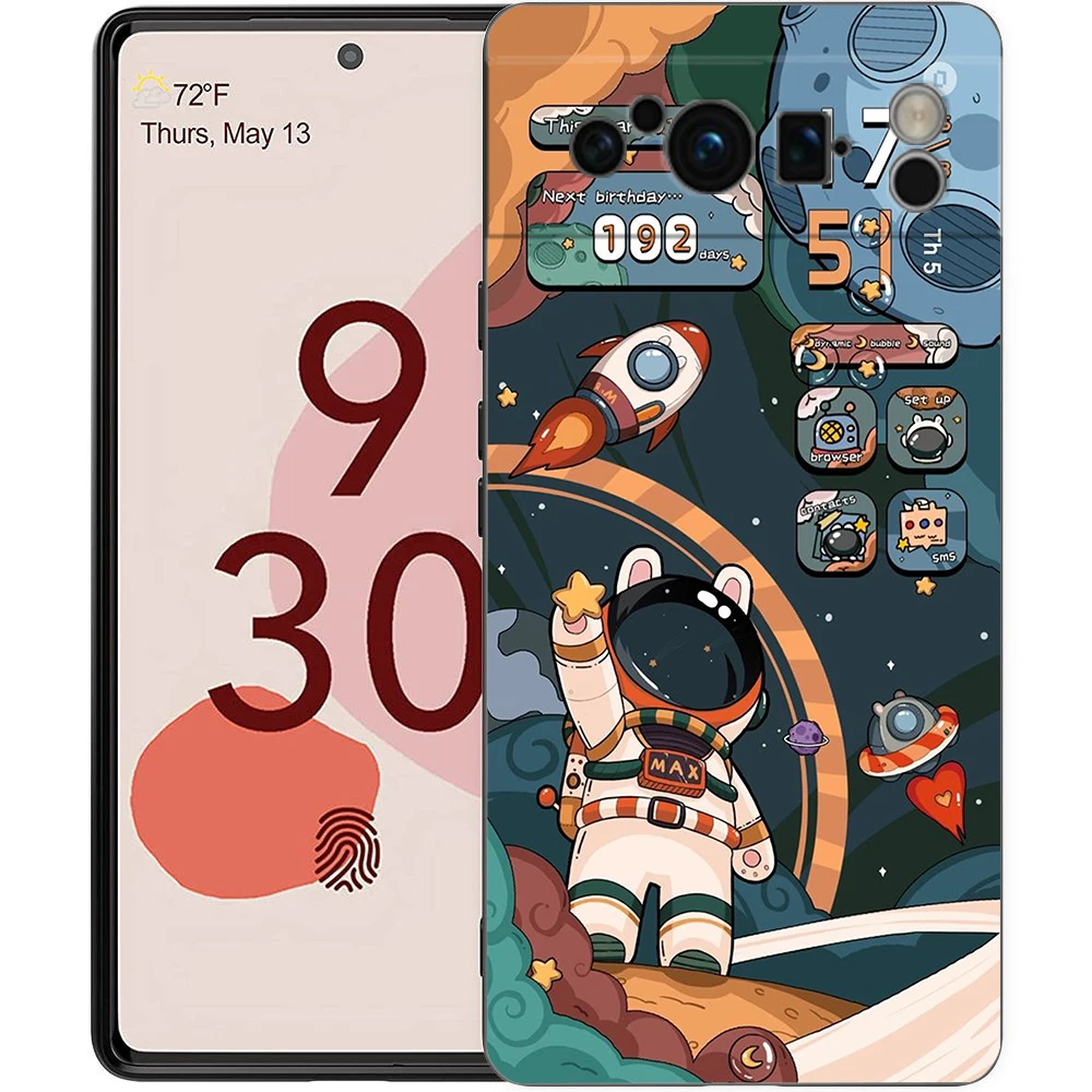 Hallo Astronaut Handy hülle Abdeckung für Google Pixel 8 7 6 7a 6a Pro 5g stoß festes Silikon weich 9 pro xl 8 pro 5g Shell Coque Capa – Detail 1